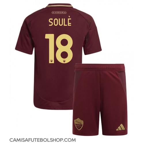 Camisa de time de futebol AS Roma Matias Soule #18 Replicas 1º Equipamento Infantil 2024-25 Manga Curta (+ Calças curtas)